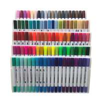 High Quality Double Head Assorted Colors Diy Fineliner Brush Pen Set Dual Tip Marker Pens